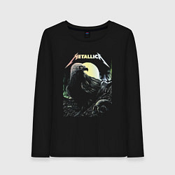 Лонгслив хлопковый женский Metallica Raven & Skull, цвет: черный