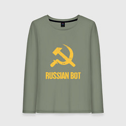 Лонгслив хлопковый женский Atomic Heart: Russian Bot, цвет: авокадо