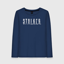 Лонгслив хлопковый женский S T A L K E R - Logo, цвет: тёмно-синий