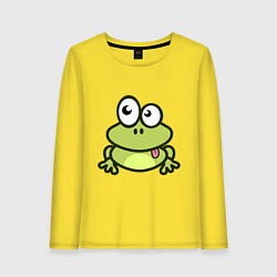 Женский лонгслив Забавный зеленый лягушонок