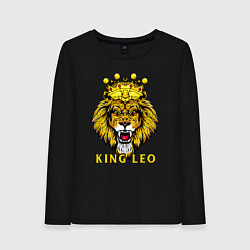 Лонгслив хлопковый женский KING LEO Король Лев, цвет: черный