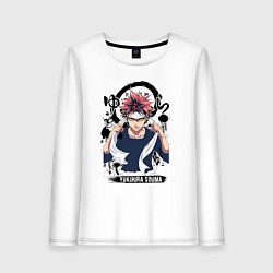 Лонгслив хлопковый женский Серьёзный Сома, цвет: белый