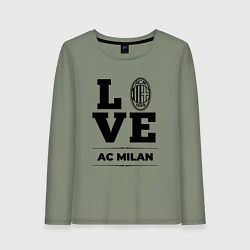 Лонгслив хлопковый женский AC Milan Love Классика, цвет: авокадо