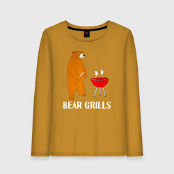 Лонгслив хлопковый женский Bear Grills Беар Гриллс, цвет: горчичный