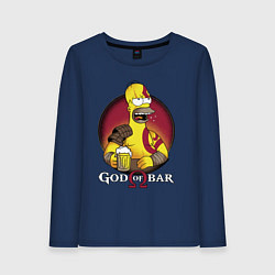 Лонгслив хлопковый женский Homer god of bar, цвет: тёмно-синий