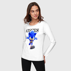 Лонгслив хлопковый женский Sonic the Hedgehog 2022, цвет: белый — фото 2