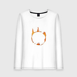 Лонгслив хлопковый женский Dark Souls Знак тьмы, цвет: белый