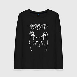 Лонгслив хлопковый женский Architects Рок кот, цвет: черный