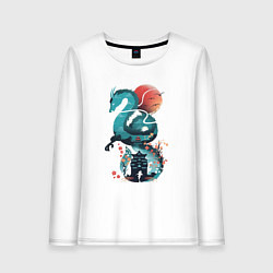 Лонгслив хлопковый женский История Тихоро и Хаку, цвет: белый