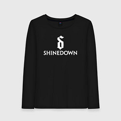 Лонгслив хлопковый женский Shinedown логотип с эмблемой, цвет: черный