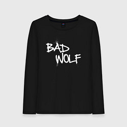 Лонгслив хлопковый женский Bad Wolf злой волк, цвет: черный