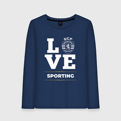 Лонгслив хлопковый женский Sporting Love Classic, цвет: тёмно-синий