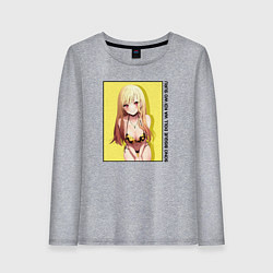 Лонгслив хлопковый женский Фарфоровая кукла влюбилась - Марин, цвет: меланж