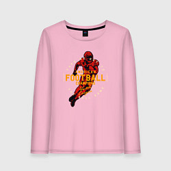 Лонгслив хлопковый женский Американский футбол футболист, цвет: светло-розовый