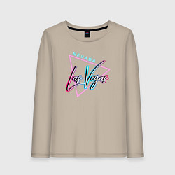 Лонгслив хлопковый женский Лас Вегас Невада, цвет: миндальный