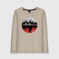 Лонгслив хлопковый женский Stranger Things Moon, цвет: миндальный