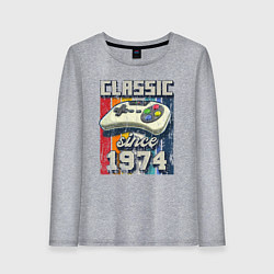Лонгслив хлопковый женский Классика 1974 года, цвет: меланж