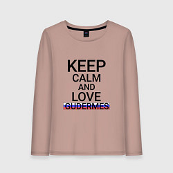 Лонгслив хлопковый женский Keep calm Gudermes Гудермес, цвет: пыльно-розовый