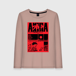Лонгслив хлопковый женский АКИРАAKIRA - Tetsuo vs Kaneda, цвет: пыльно-розовый
