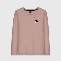 Лонгслив хлопковый женский ИНЬ ЯНЬ СМАЙЛ MINI, цвет: пыльно-розовый
