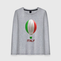 Лонгслив хлопковый женский 3d aerostat Italy flag, цвет: меланж