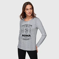Лонгслив хлопковый женский Roma: Football Club Number 1 Legendary, цвет: меланж — фото 2