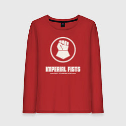 Лонгслив хлопковый женский Имперские кулаки лого винтаж, цвет: красный