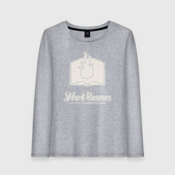 Лонгслив хлопковый женский Несущие слово лого винтаж, цвет: меланж