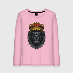 Лонгслив хлопковый женский Черный царь зверей, цвет: светло-розовый