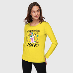 Лонгслив хлопковый женский Великолепно с 1986 года, цвет: желтый — фото 2