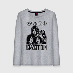 Лонгслив хлопковый женский Led Zeppelin Black, цвет: меланж