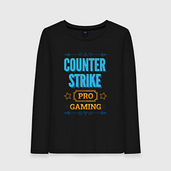 Лонгслив хлопковый женский Игра Counter Strike PRO Gaming, цвет: черный