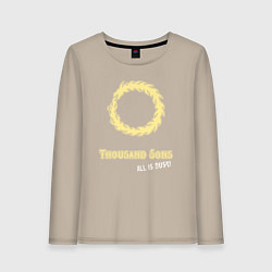 Лонгслив хлопковый женский Тысяча сынов хаос винтаж лого, цвет: миндальный