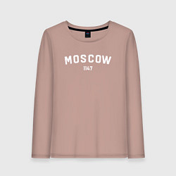 Лонгслив хлопковый женский MOSCOW 1147, цвет: пыльно-розовый