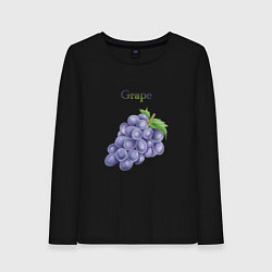 Лонгслив хлопковый женский Grape виноград, цвет: черный