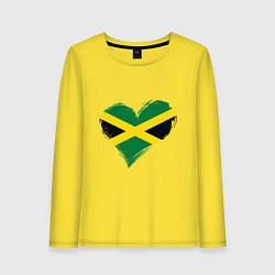 Лонгслив хлопковый женский Сердце - Ямайка, цвет: желтый