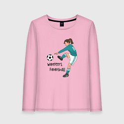 Лонгслив хлопковый женский Womens football, цвет: светло-розовый