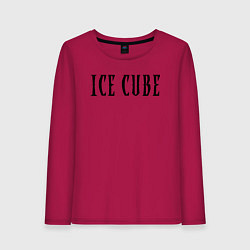 Лонгслив хлопковый женский Ice Cube - logo, цвет: маджента