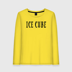 Лонгслив хлопковый женский Ice Cube - logo, цвет: желтый