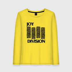 Лонгслив хлопковый женский Joy Division - rock, цвет: желтый