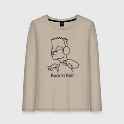 Лонгслив хлопковый женский Bart Simpson - Rock n Roll, цвет: миндальный