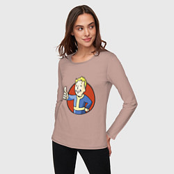 Лонгслив хлопковый женский Vault boy like, цвет: пыльно-розовый — фото 2