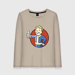 Лонгслив хлопковый женский Vault boy like, цвет: миндальный