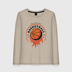 Лонгслив хлопковый женский Allstars Basketball, цвет: миндальный
