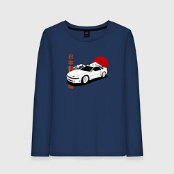 Лонгслив хлопковый женский 3000gt Japanese Retro Car, цвет: тёмно-синий