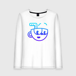 Лонгслив хлопковый женский Cuphead neon, цвет: белый