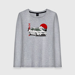 Лонгслив хлопковый женский Mazda 3 bk JDM Retro, цвет: меланж