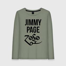 Лонгслив хлопковый женский Jimmy Page - Led Zeppelin - legend, цвет: авокадо
