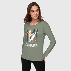 Лонгслив хлопковый женский Capoeira - contactless combat, цвет: авокадо — фото 2