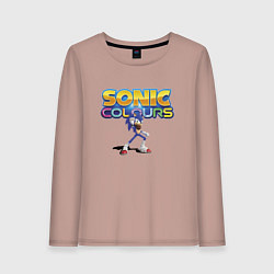 Лонгслив хлопковый женский Sonic colors - Hedgehog, цвет: пыльно-розовый